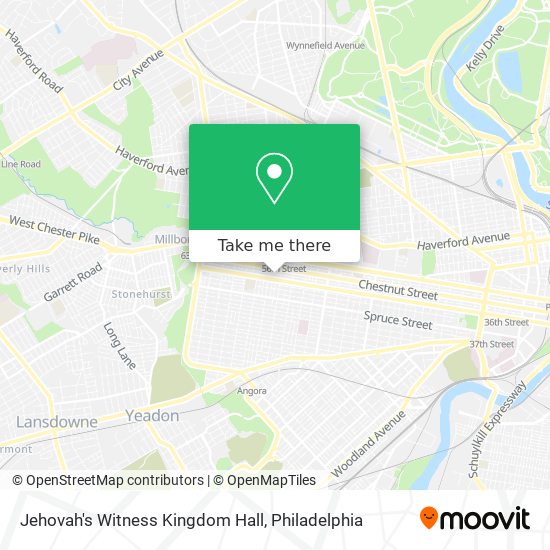 Jehovah's Witness Kingdom Hall map