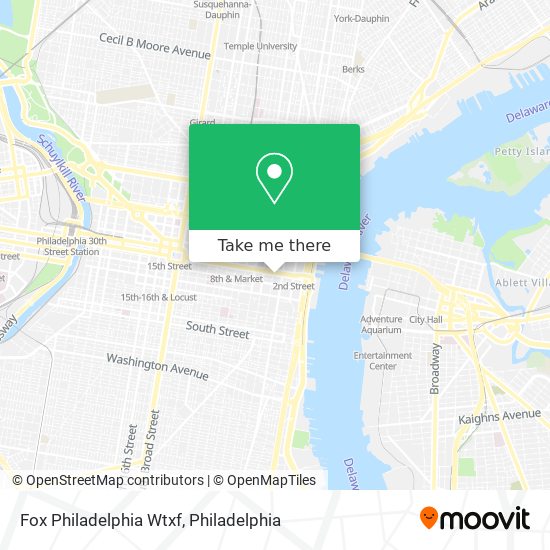 Mapa de Fox Philadelphia Wtxf