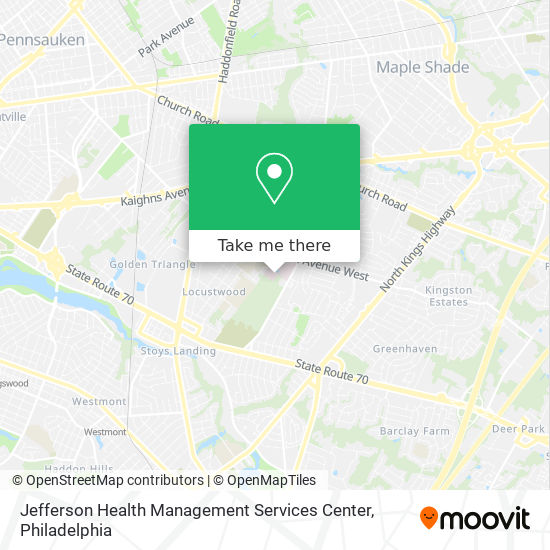 Mapa de Jefferson Health Management Services Center
