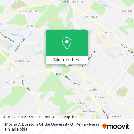 Mapa de Morris Arboretum Of the University Of Pennsylvania