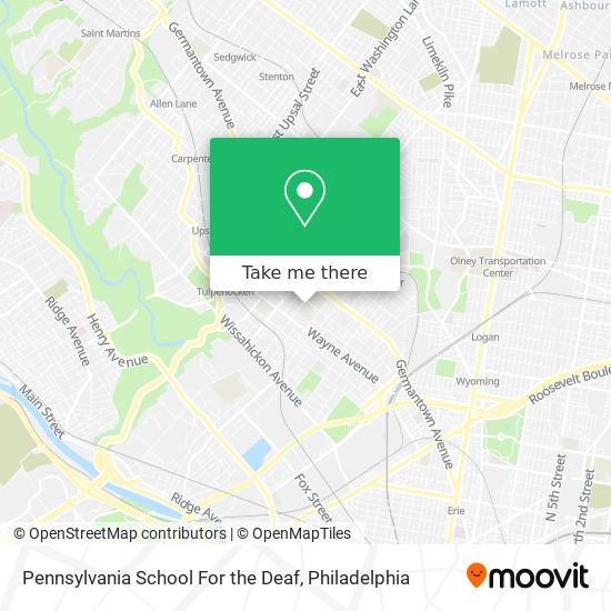 Mapa de Pennsylvania School For the Deaf