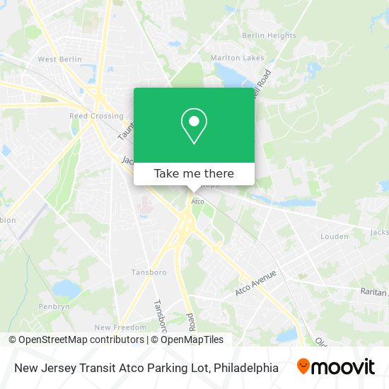 New Jersey Transit Atco Parking Lot map