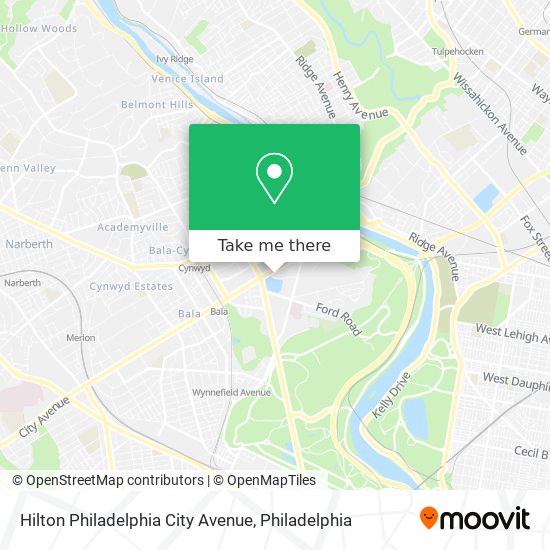 Hilton Philadelphia City Avenue map