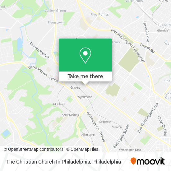 The Christian Church In Philadelphia map