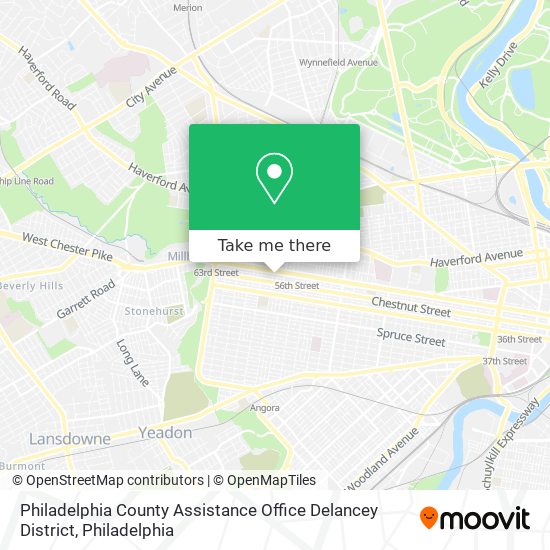 Philadelphia County Assistance Office Delancey District map