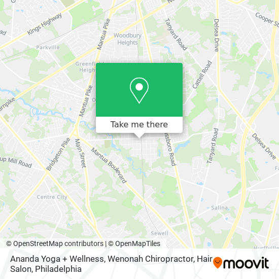 Mapa de Ananda Yoga + Wellness, Wenonah Chiropractor, Hair Salon
