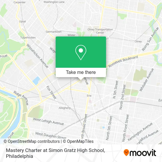 Mastery Charter at Simon Gratz High School map