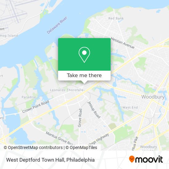 West Deptford Town Hall map