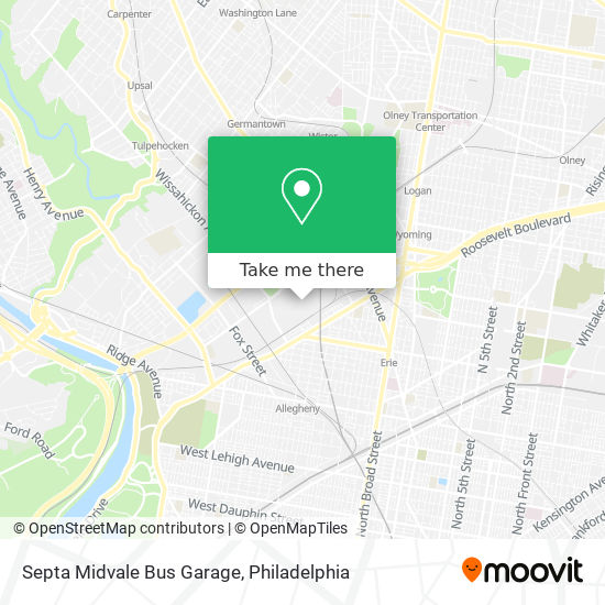 Septa Midvale Bus Garage map