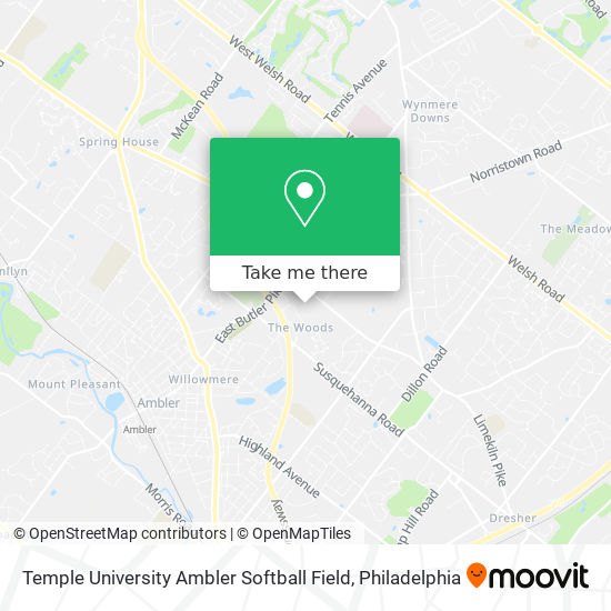 Mapa de Temple University Ambler Softball Field
