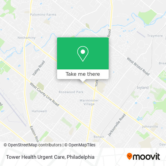 Tower Health Urgent Care map