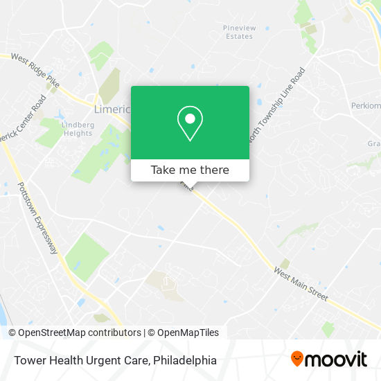 Tower Health Urgent Care map