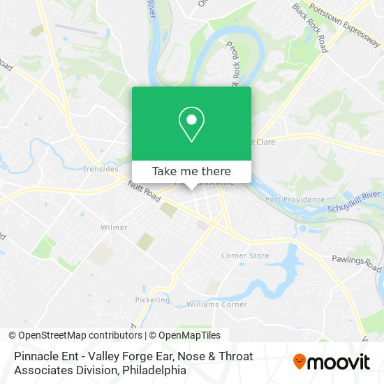 Pinnacle Ent - Valley Forge Ear, Nose & Throat Associates Division map