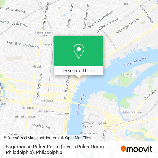 Mapa de Sugarhouse Poker Room (Rivers Poker Room Philadelphia)