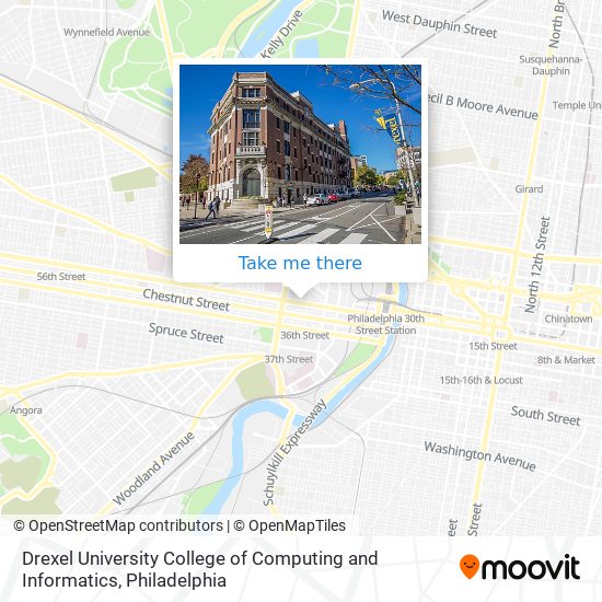 Mapa de Drexel University College of Computing and Informatics