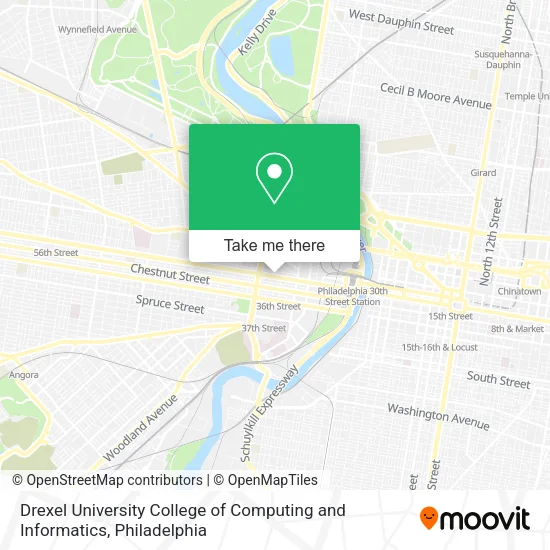 Mapa de Drexel University College of Computing and Informatics