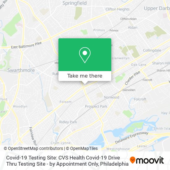 Covid-19 Testing Site: CVS Health Covid-19 Drive Thru Testing Site - by Appointment Only map