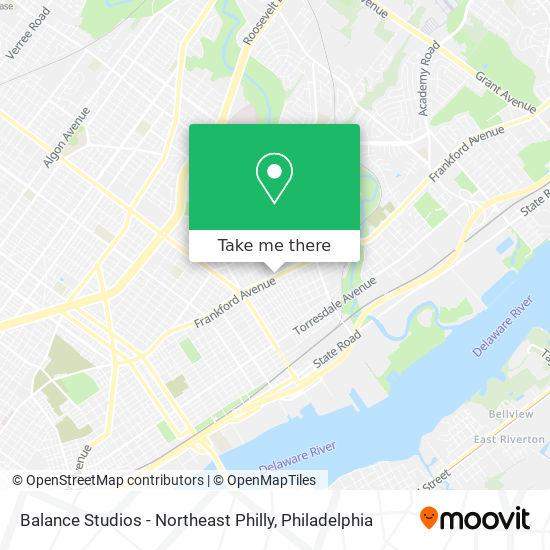 Mapa de Balance Studios - Northeast Philly