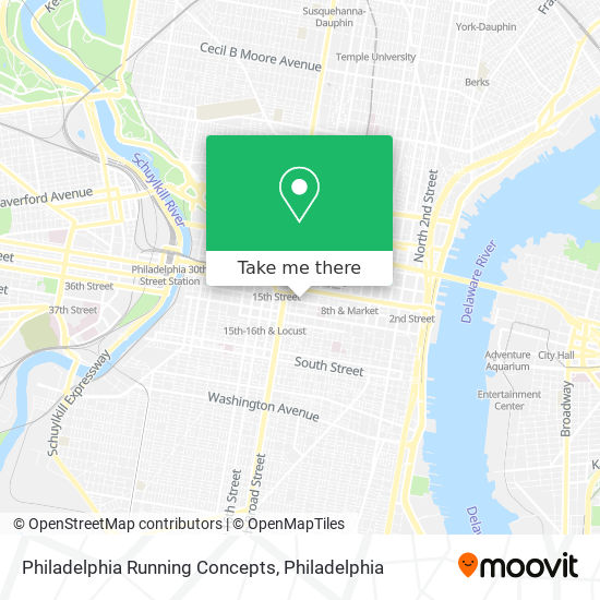 Mapa de Philadelphia Running Concepts