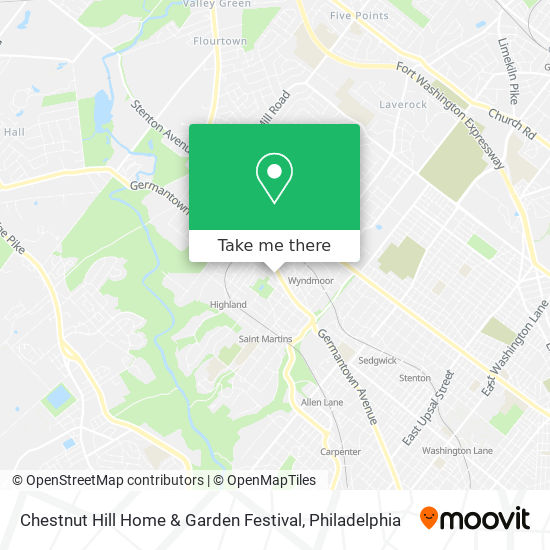 Mapa de Chestnut Hill Home & Garden Festival