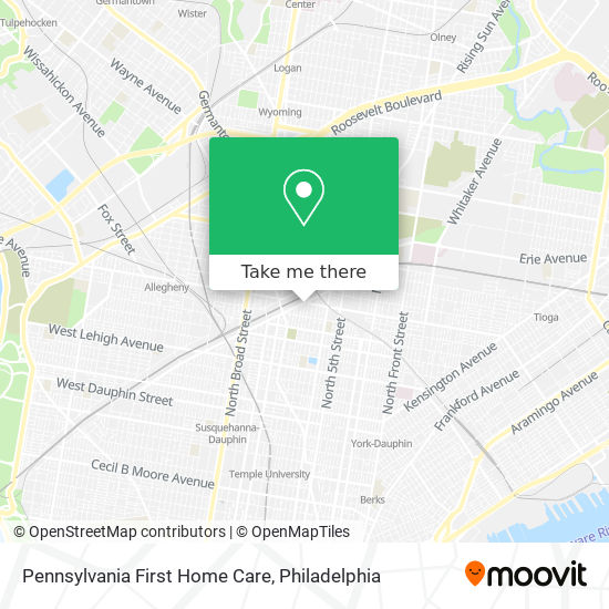 Mapa de Pennsylvania First Home Care