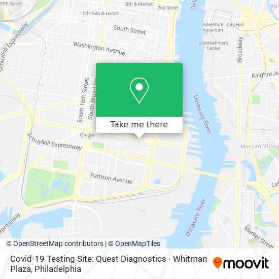 Covid-19 Testing Site: Quest Diagnostics - Whitman Plaza map