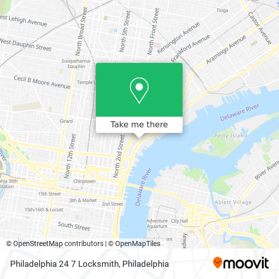Philadelphia 24 7 Locksmith map