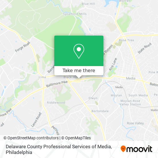 Delaware County Professional Services of Media map