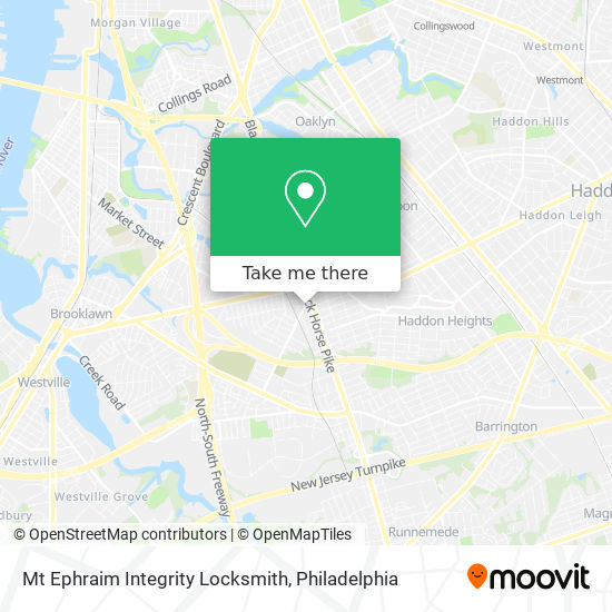 Mt Ephraim Integrity Locksmith map