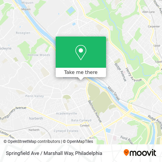 Springfield Ave / Marshall Way map
