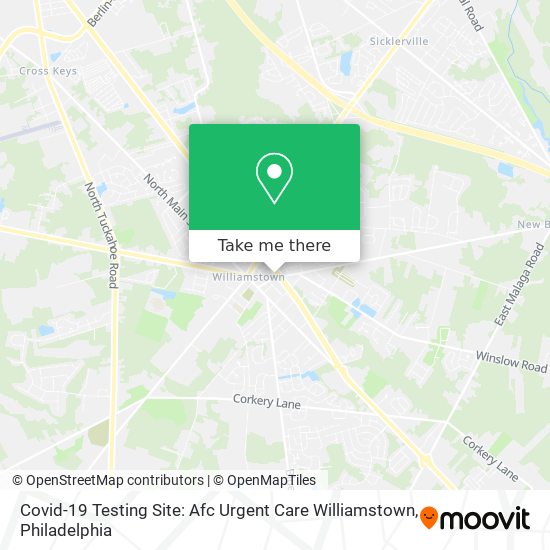 Covid-19 Testing Site: Afc Urgent Care Williamstown map