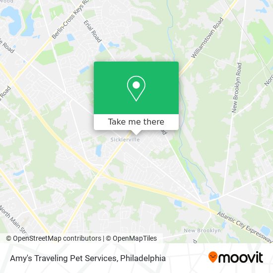 Amy's Traveling Pet Services map