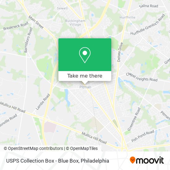 Mapa de USPS Collection Box - Blue Box