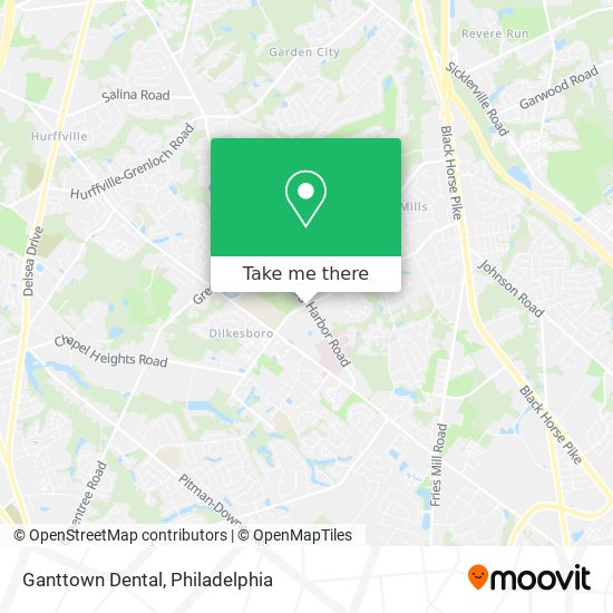 Ganttown Dental map