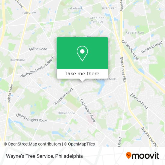Wayne's Tree Service map