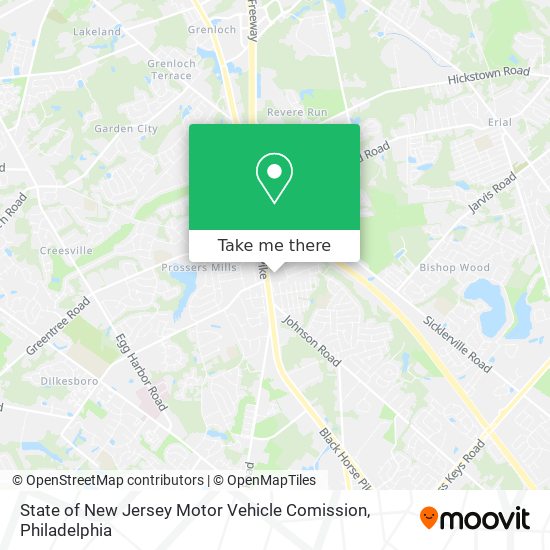 Mapa de State of New Jersey Motor Vehicle Comission