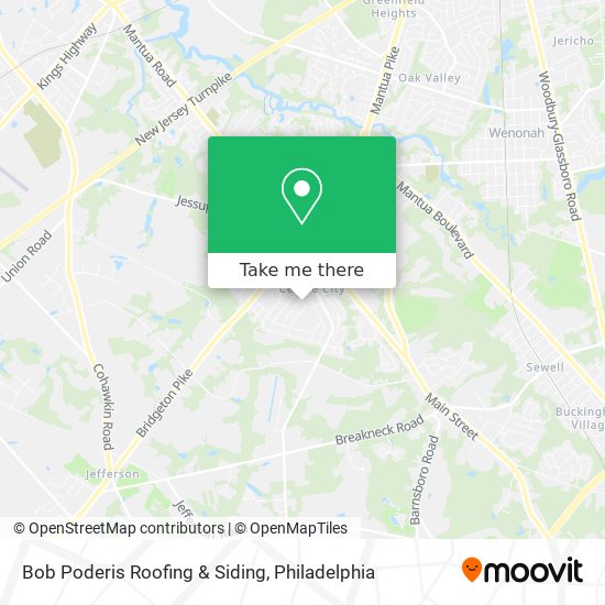 Bob Poderis Roofing & Siding map