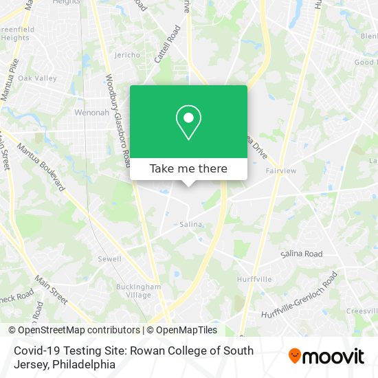Covid-19 Testing Site: Rowan College of South Jersey map