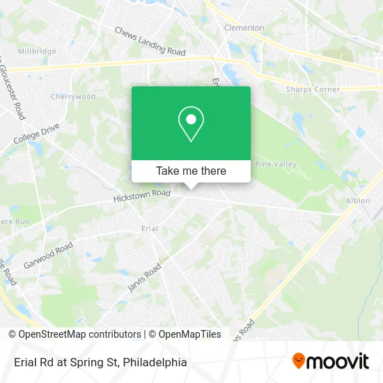 Erial Rd at Spring St map