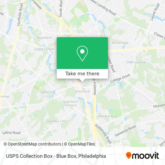 USPS Collection Box - Blue Box map