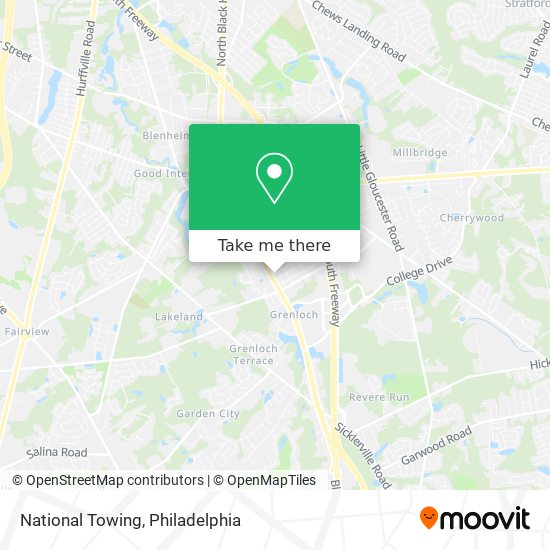 National Towing map