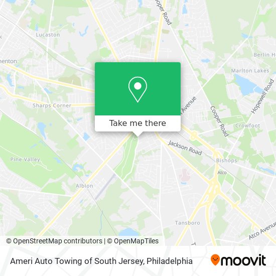 Ameri Auto Towing of South Jersey map