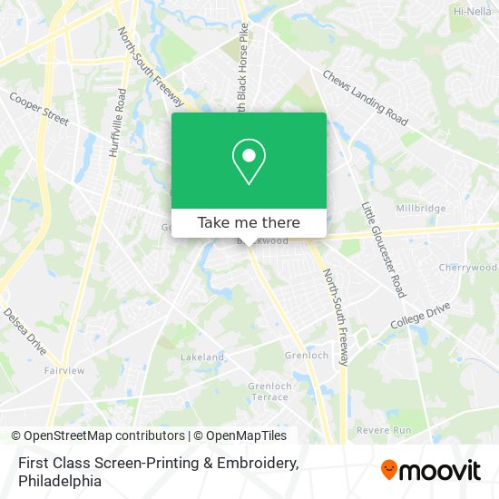 Mapa de First Class Screen-Printing & Embroidery