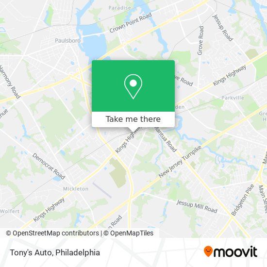 Tony's Auto map