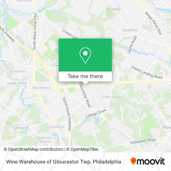 Wine Warehouse of Gloucestor Twp map