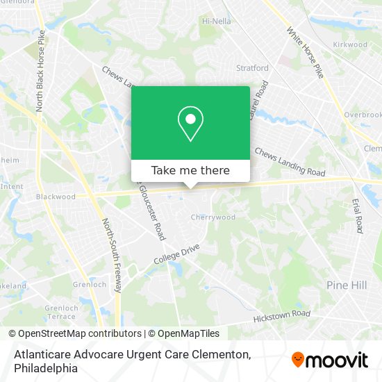 Atlanticare Advocare Urgent Care Clementon map