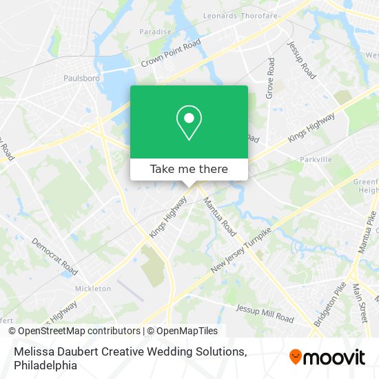 Melissa Daubert Creative Wedding Solutions map