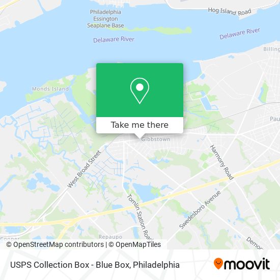 USPS Collection Box - Blue Box map