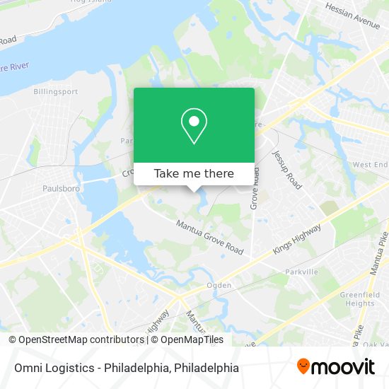 Mapa de Omni Logistics - Philadelphia