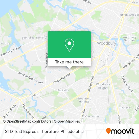 STD Test Express Thorofare map